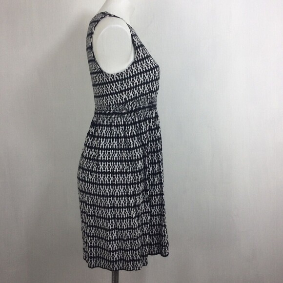 Soma Womens Dress Black White Print Sleeveless Keyhole Front Back Sz Medium - Picture 11 of 11